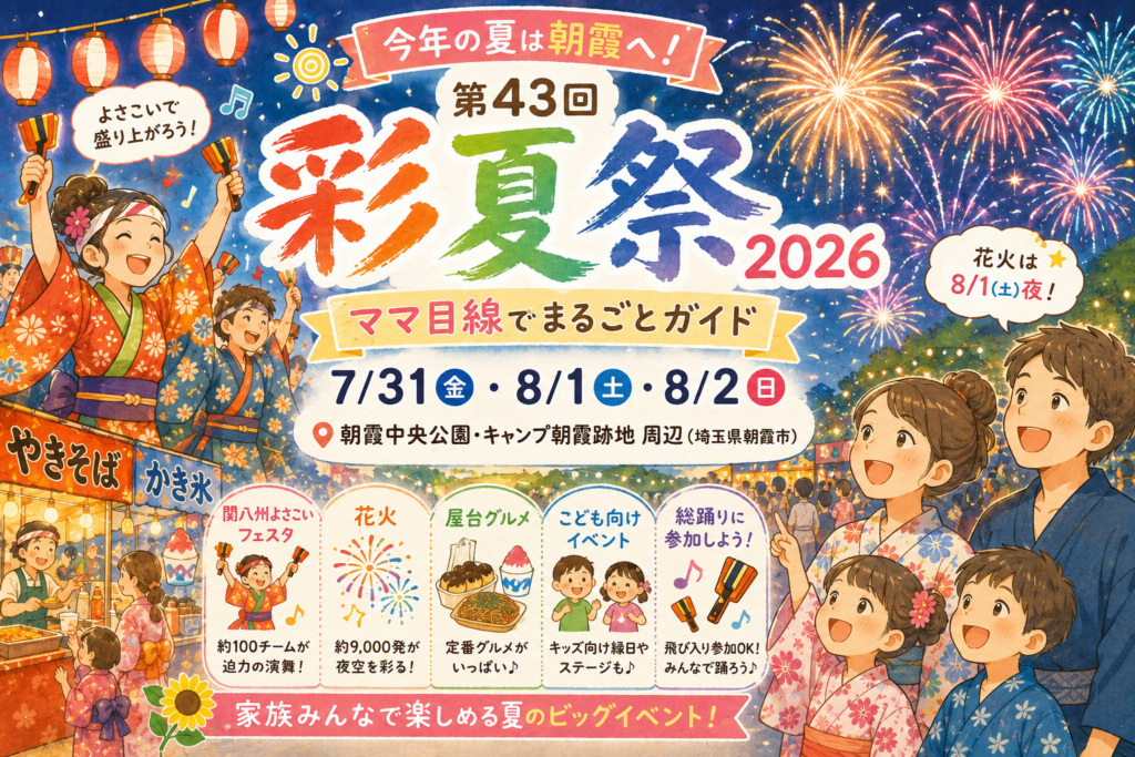 今年の夏は朝霞へ!第43回彩夏祭2026(7/31〜8/2)ママ目線でまるごとガイド