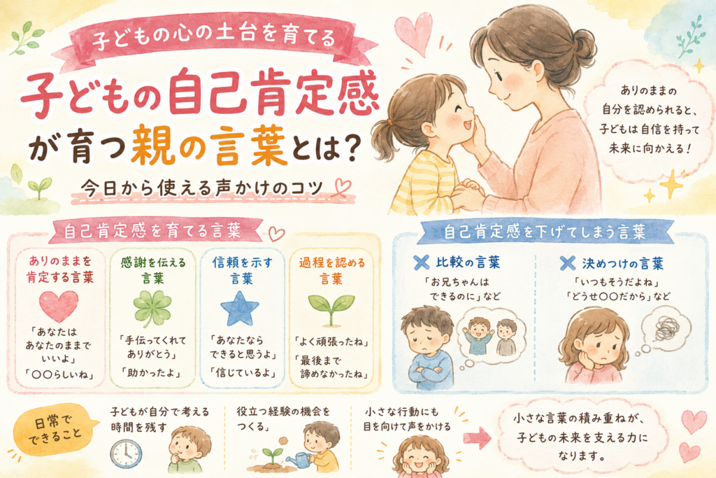 子どもの自己肯定感が育つ親の言葉とは？今日から使える声かけのコツ